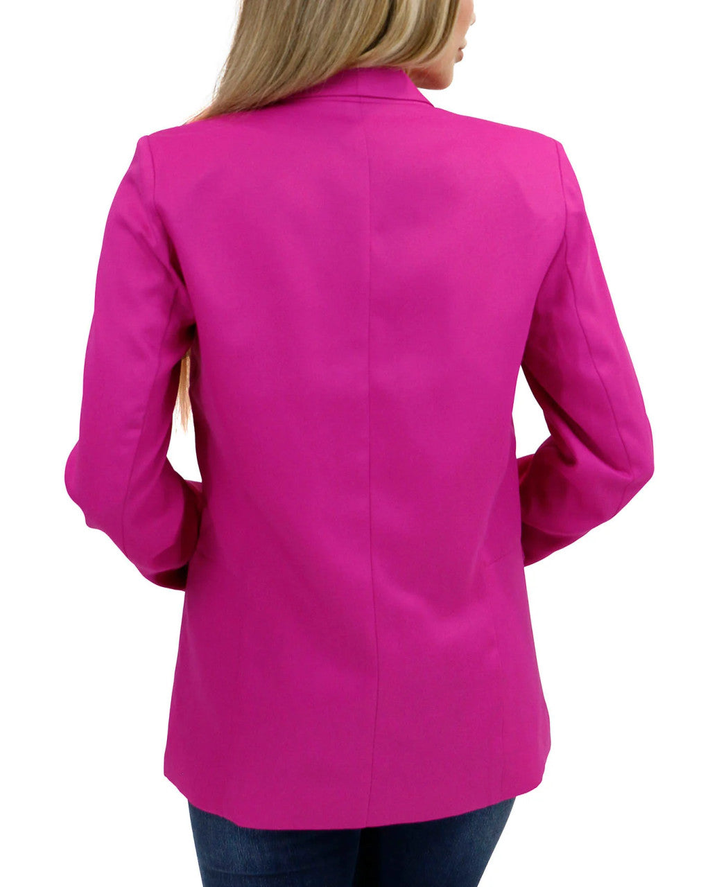 Grace and Lace- Pocketed Fashion Blazer In Magenta