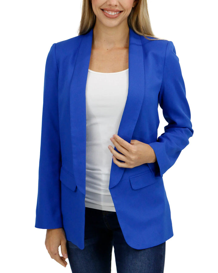 Grace and Lace- Pocketed Fashion Blazer In Royal Blue