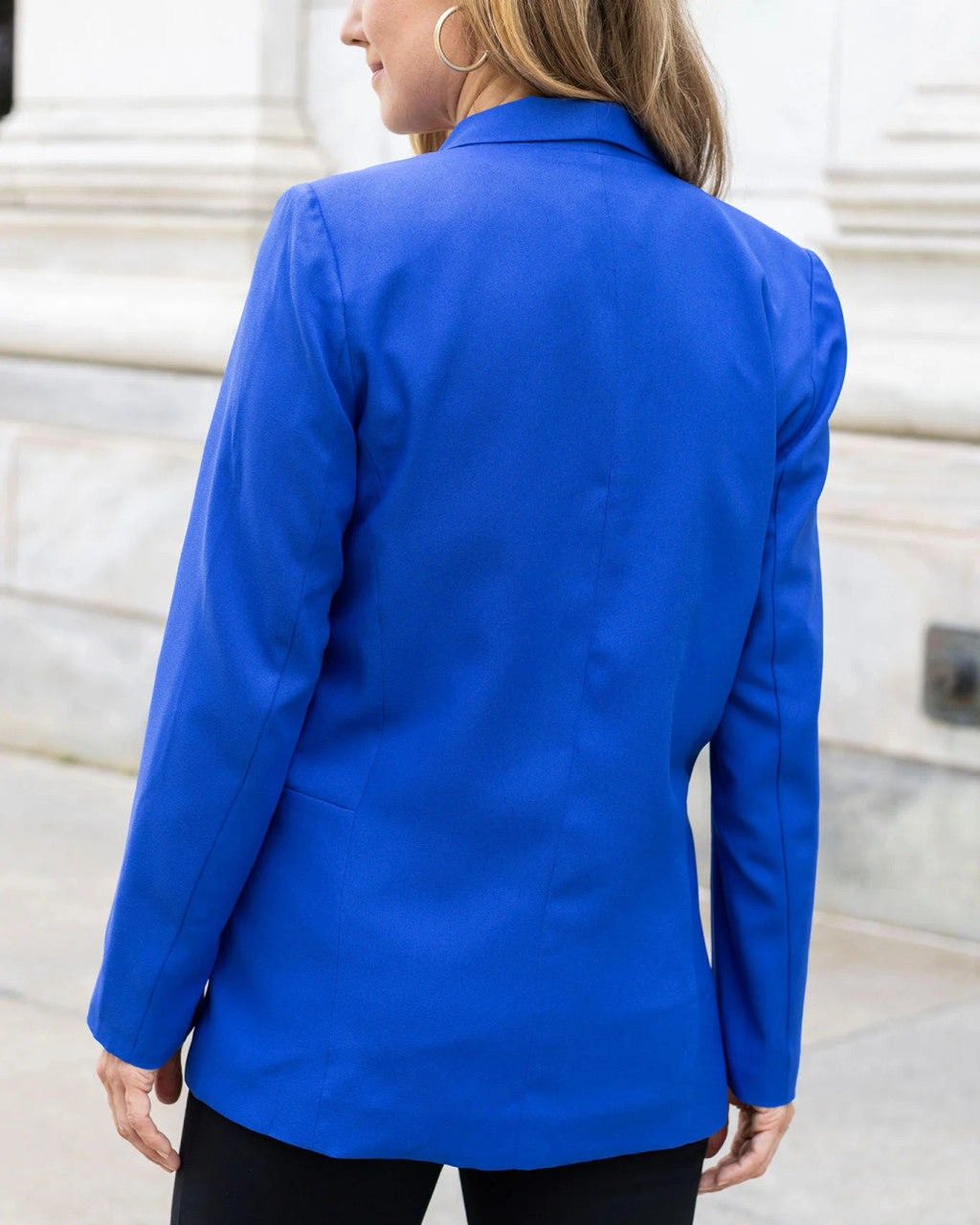 Grace and Lace- Pocketed Fashion Blazer In Royal Blue