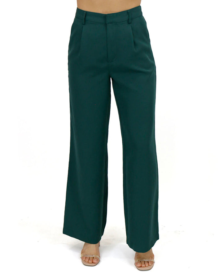 Grace and Lace- Pocketed Wide Leg Pants In Everest