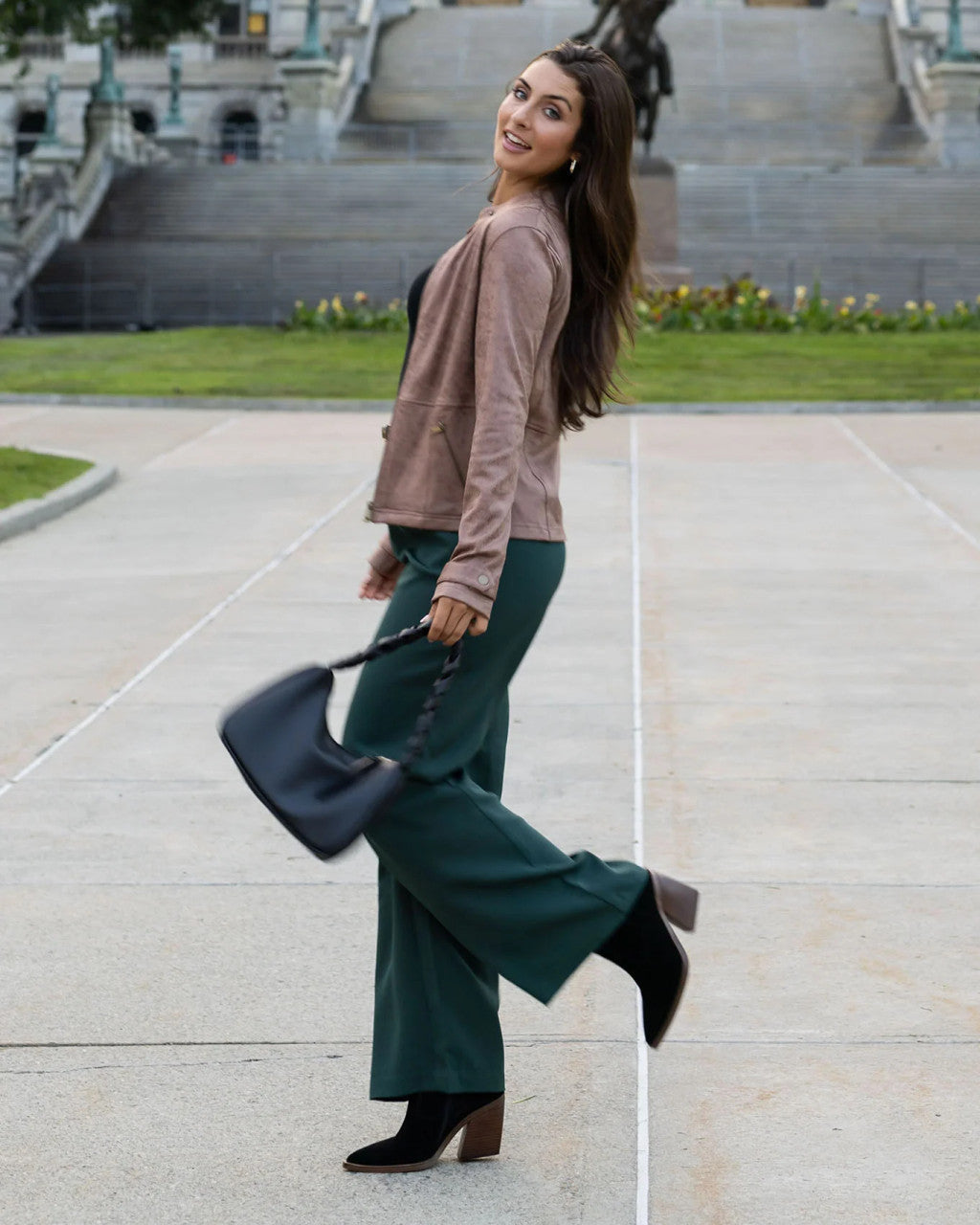 Grace and Lace- Pocketed Wide Leg Pants In Everest