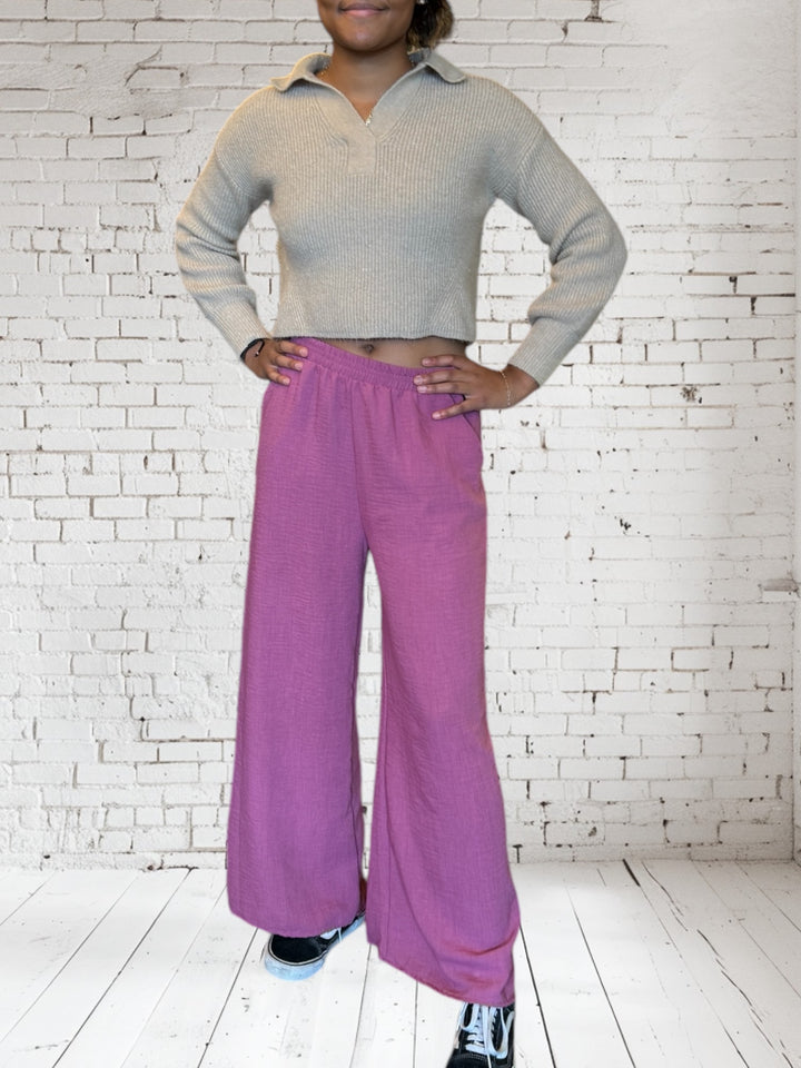 Wide Leg Dress Pant - Pink