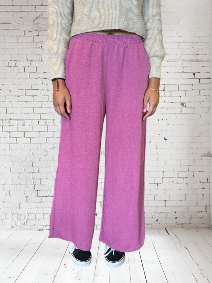 Wide Leg Dress Pant - Pink