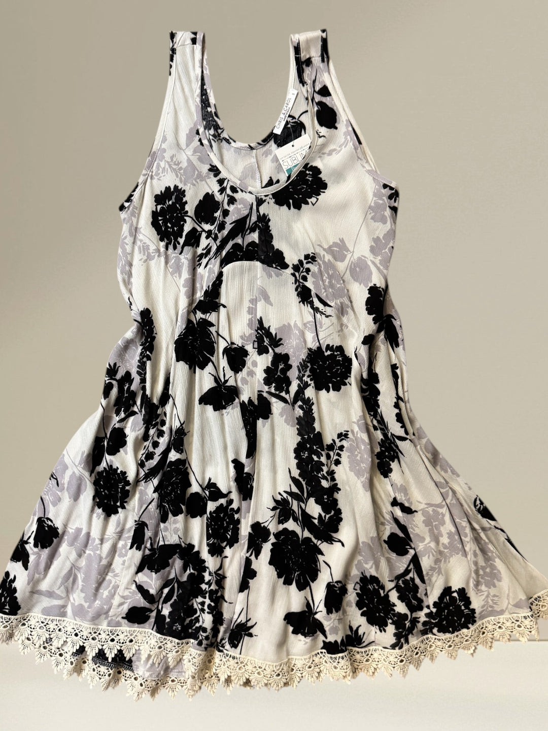 Midnight Garden Crochet Trimmed Dress