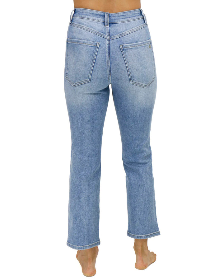 Grace and Lace- Premium Denim High Waisted Mom Jeans - Non Distressed Mid-Wash