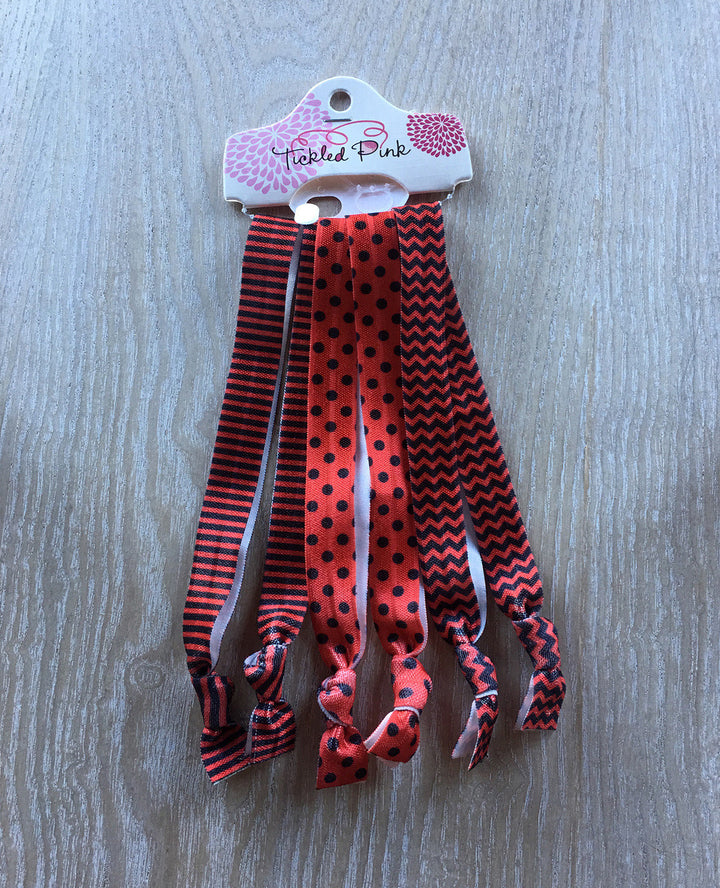 Hair Ties - Red Black Long