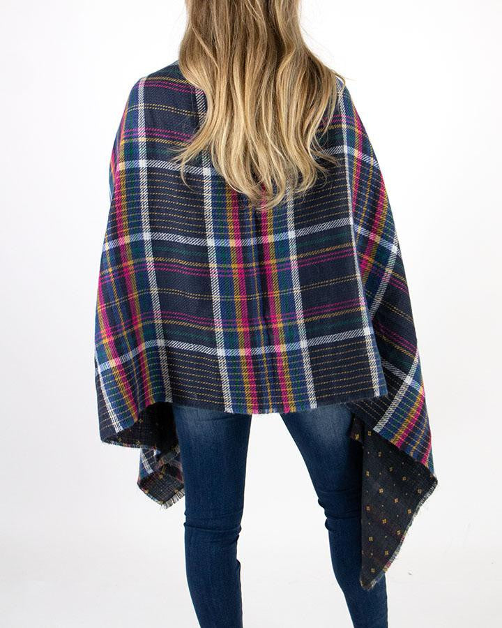 Grace and Lace Reversible Pocket Poncho - Midnight Dot