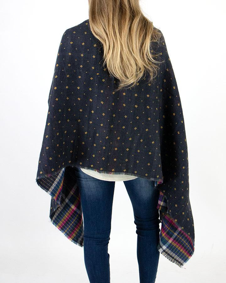 Grace and Lace Reversible Pocket Poncho - Midnight Dot