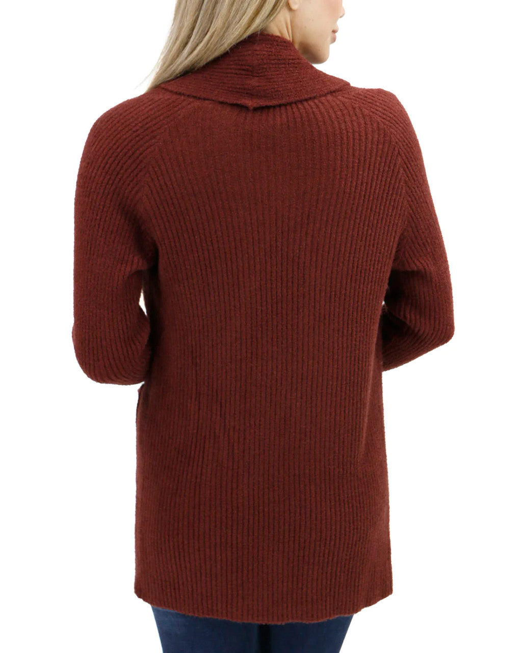 Grace and Lace- Bambü Cowl Neck Cherry Walnut Cardigan