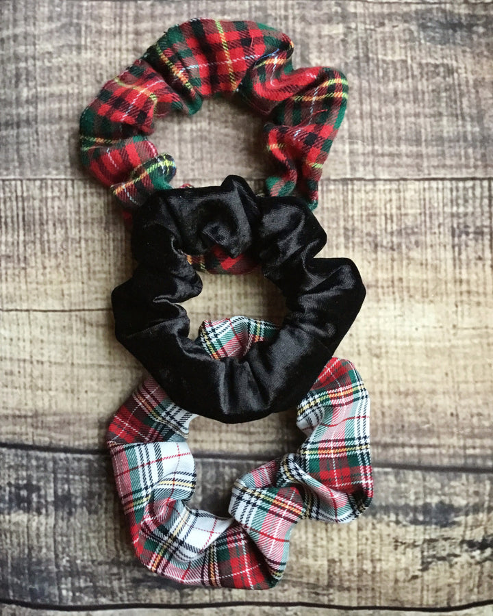 Soft & Sassy - Holiday Plaid, Black Velvet - 3pk