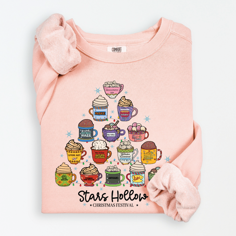 In stock! Gilmore Girls Christmas Coffee Tree Crew Sweatshirt - 2 colors!