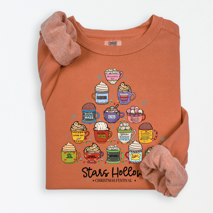 Pre-order ONLY! Gilmore Girls Christmas Coffee Tree Crew Sweatshirt - Available in several colors!