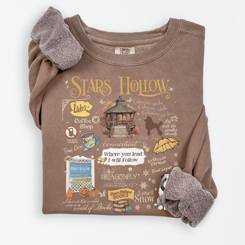 Pre-order ONLY! Gilmore Girls Everything Stars Hollow Crew Sweatshirt - Available in several colors!
