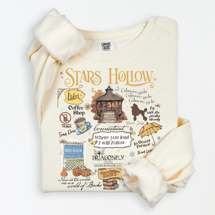 Pre-order ONLY! Gilmore Girls Everything Stars Hollow Crew Sweatshirt - Available in several colors!