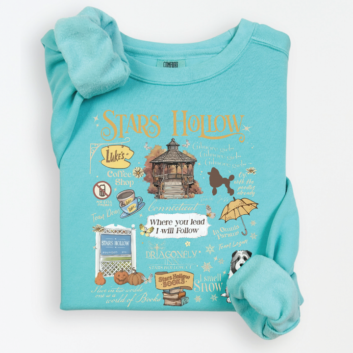 Pre-order ONLY! Gilmore Girls Everything Stars Hollow Crew Sweatshirt - Available in several colors!