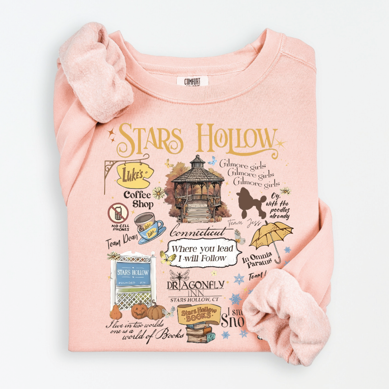 Pre-order ONLY! Gilmore Girls Everything Stars Hollow Crew Sweatshirt - Available in several colors!