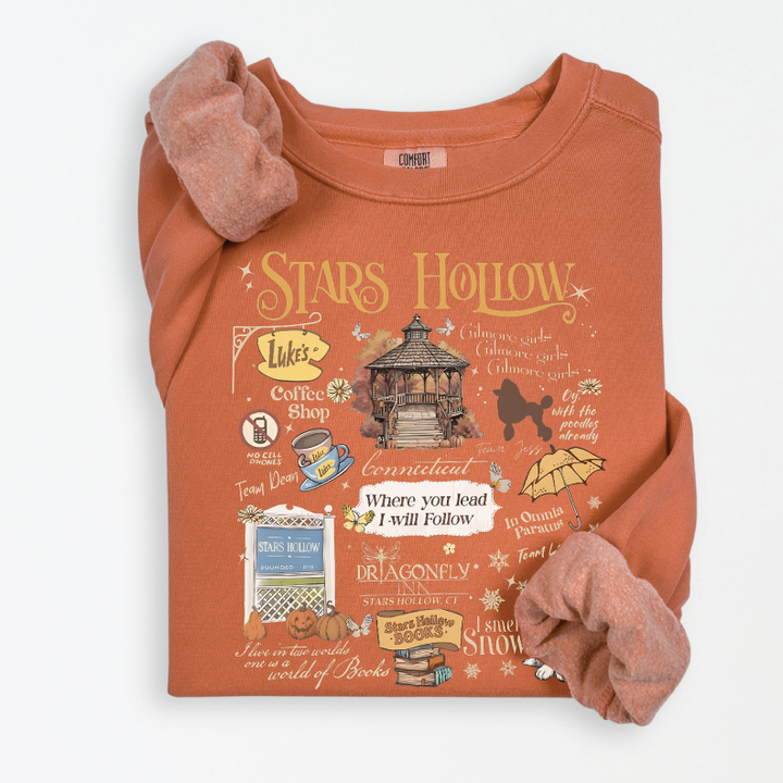 Pre-order ONLY! Gilmore Girls Everything Stars Hollow Crew Sweatshirt - Available in several colors!