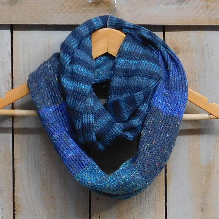 Tickled Pink Knit Winter Infinity Scarf -STN280-Blue