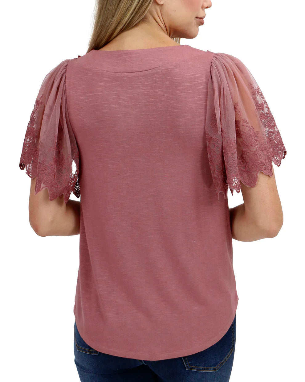 Grace and Lace- Sable Rose Dawn Lace Sleeve Top