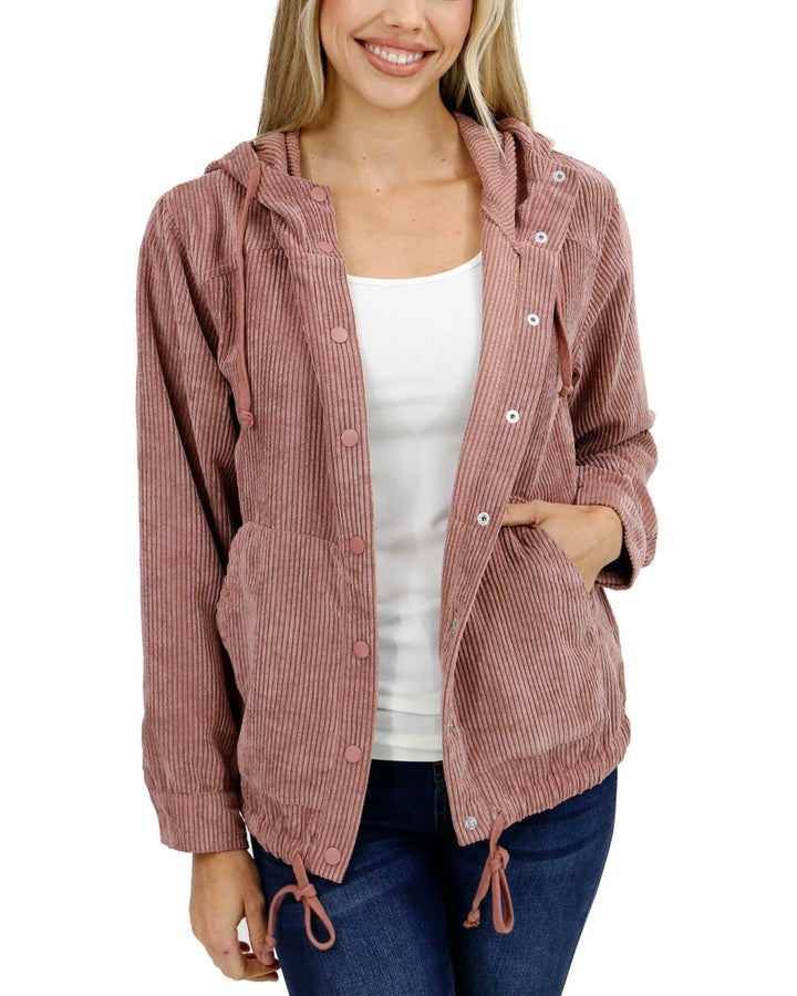 Grace and Lace- Sandhills Corduroy Jacket In Woodrose