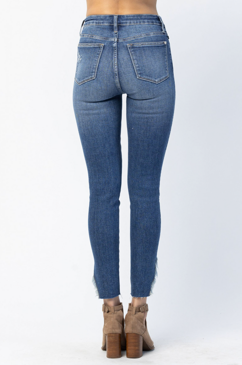 Judy Blue - Edinburg High Rise Split Hem Skinny- Regular Sizing