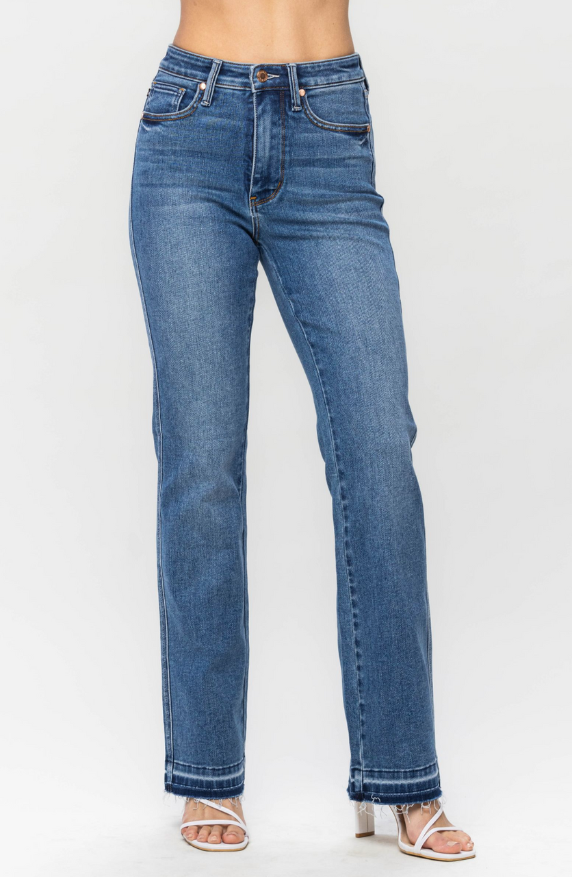 Judy Blue High Waist Control Top Release Hem Slim Boot Jean - Plus Size