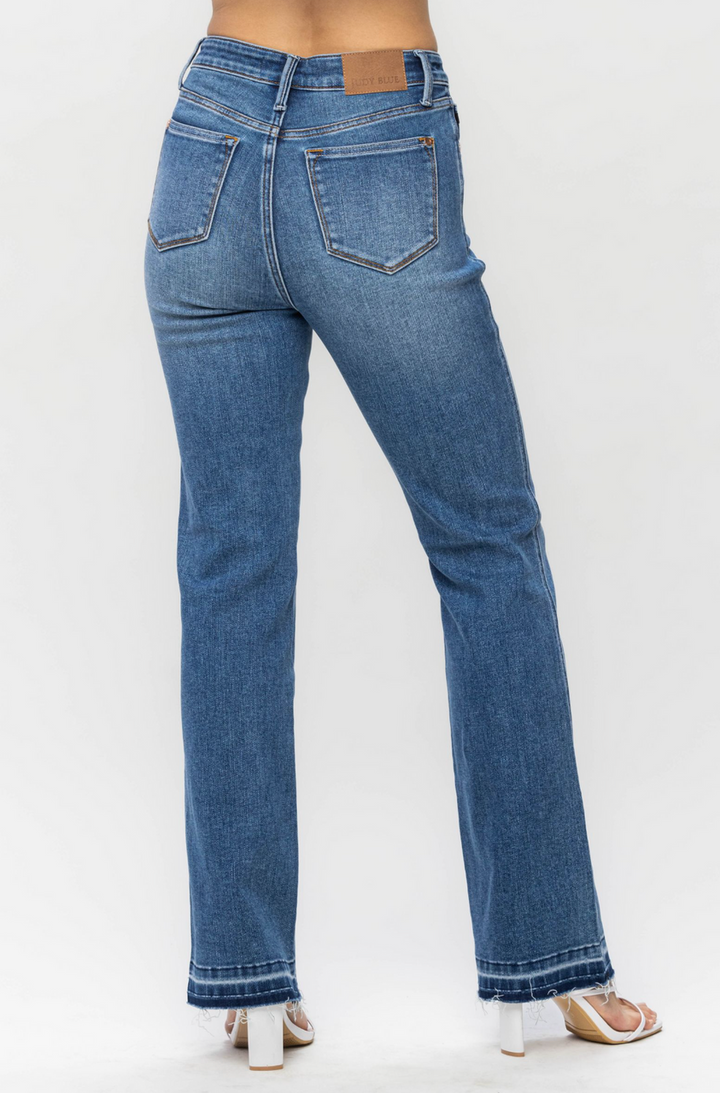 Judy Blue High Waist Control Top Release Hem Slim Boot Jean - Plus Size