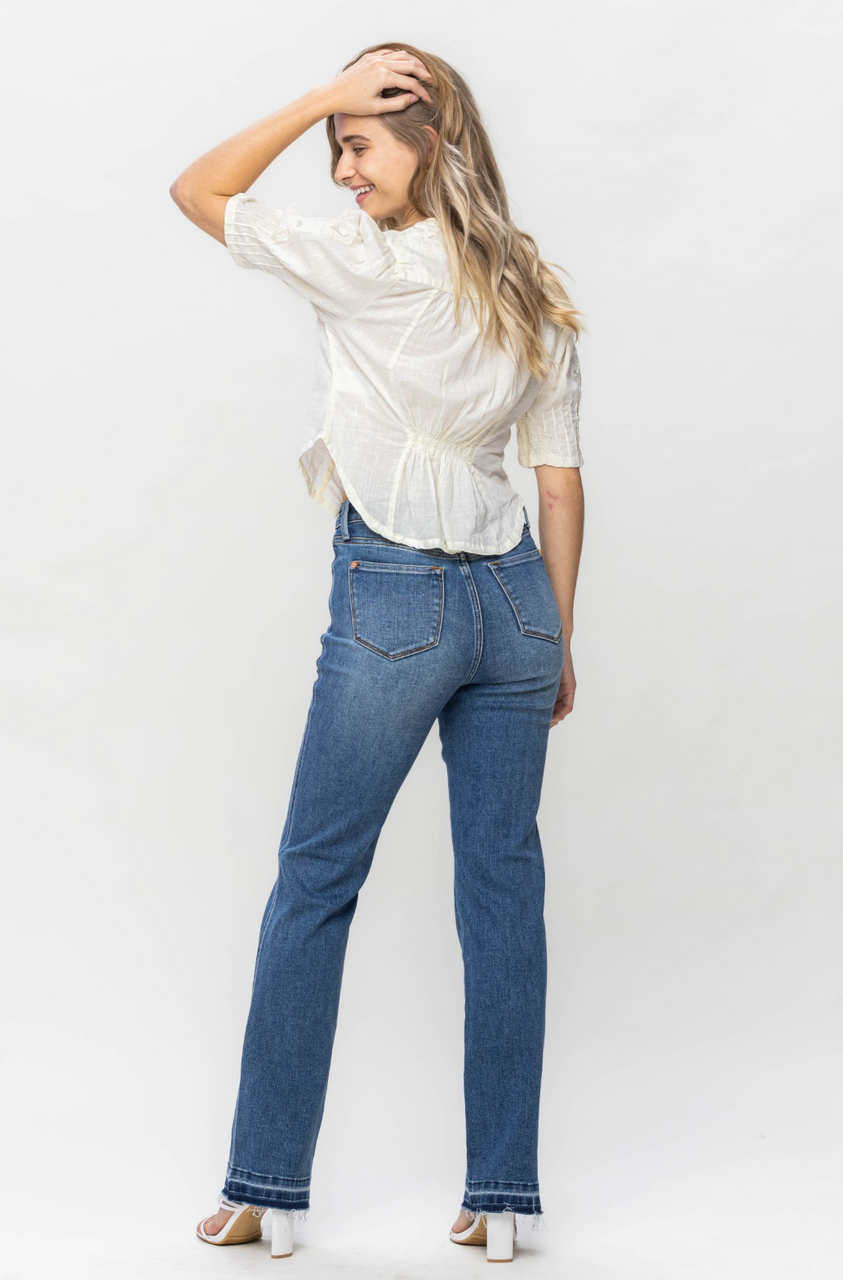 Judy Blue High Waist Control Top Release Hem Slim Boot Jean - Regular Size