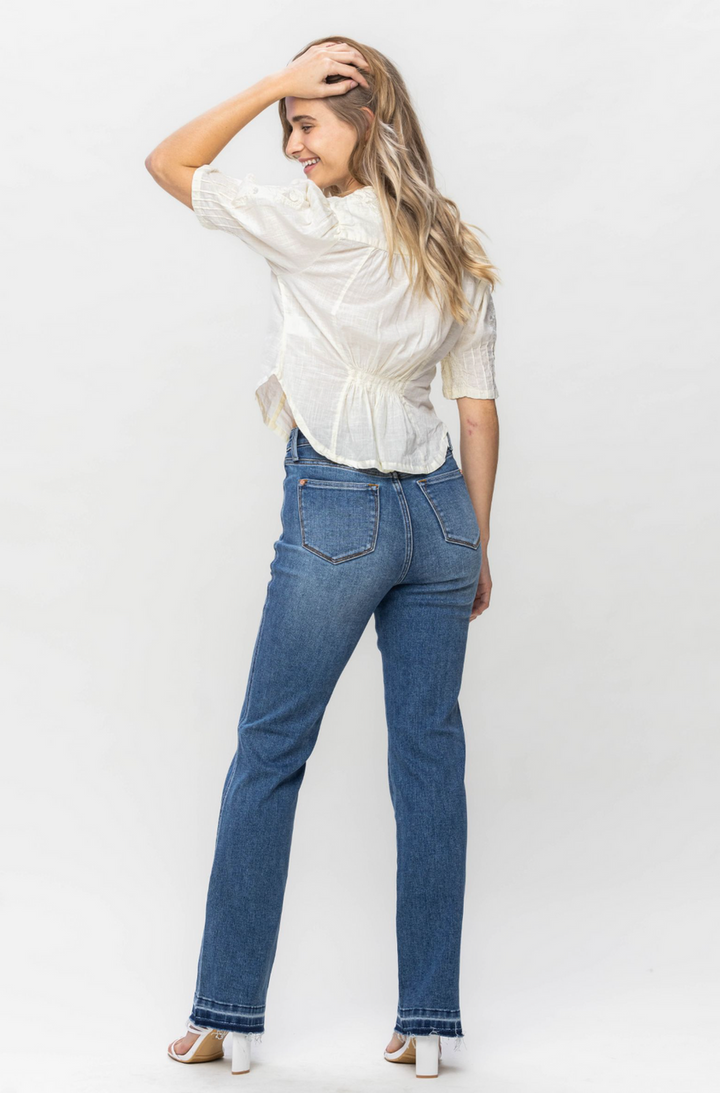 Judy Blue High Waist Control Top Release Hem Slim Boot Jean - Regular Size