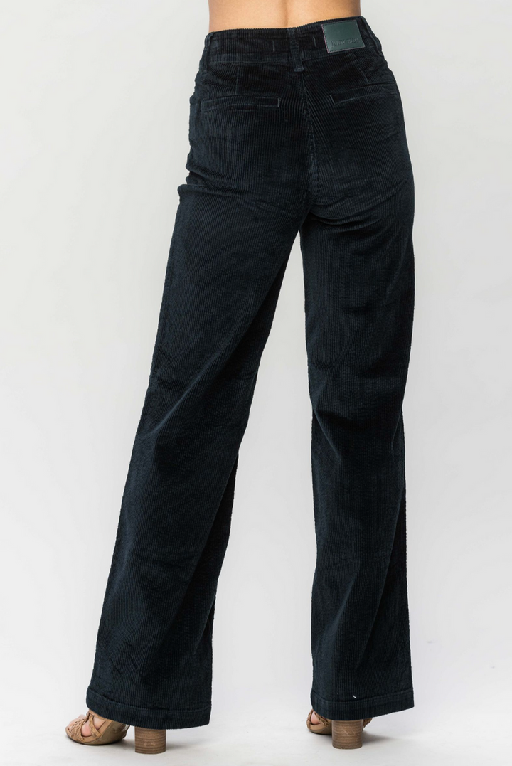 Judy Blue- High Waist Overdyed Corduroy Trouser Wide Leg- Regular Sizing