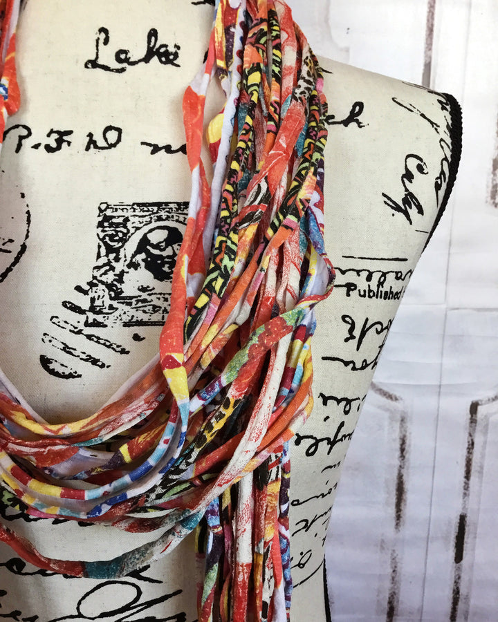 Dona Bela Shreds Fiona Scarf up-cycled fabric remnants