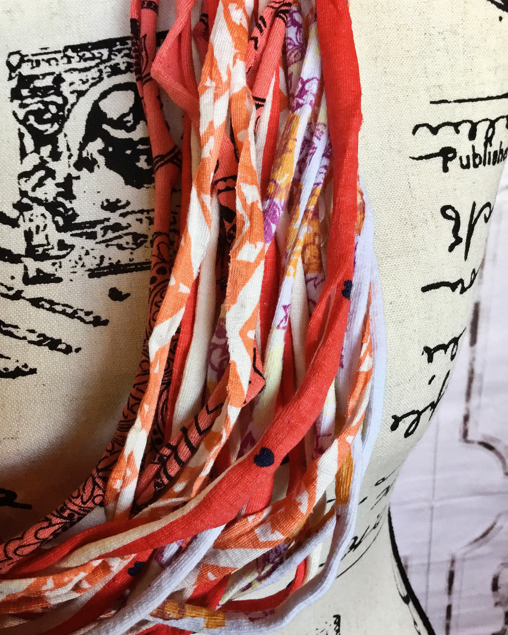 Dona Bela Shreds Lite Scarf up-cycled fabric remnants