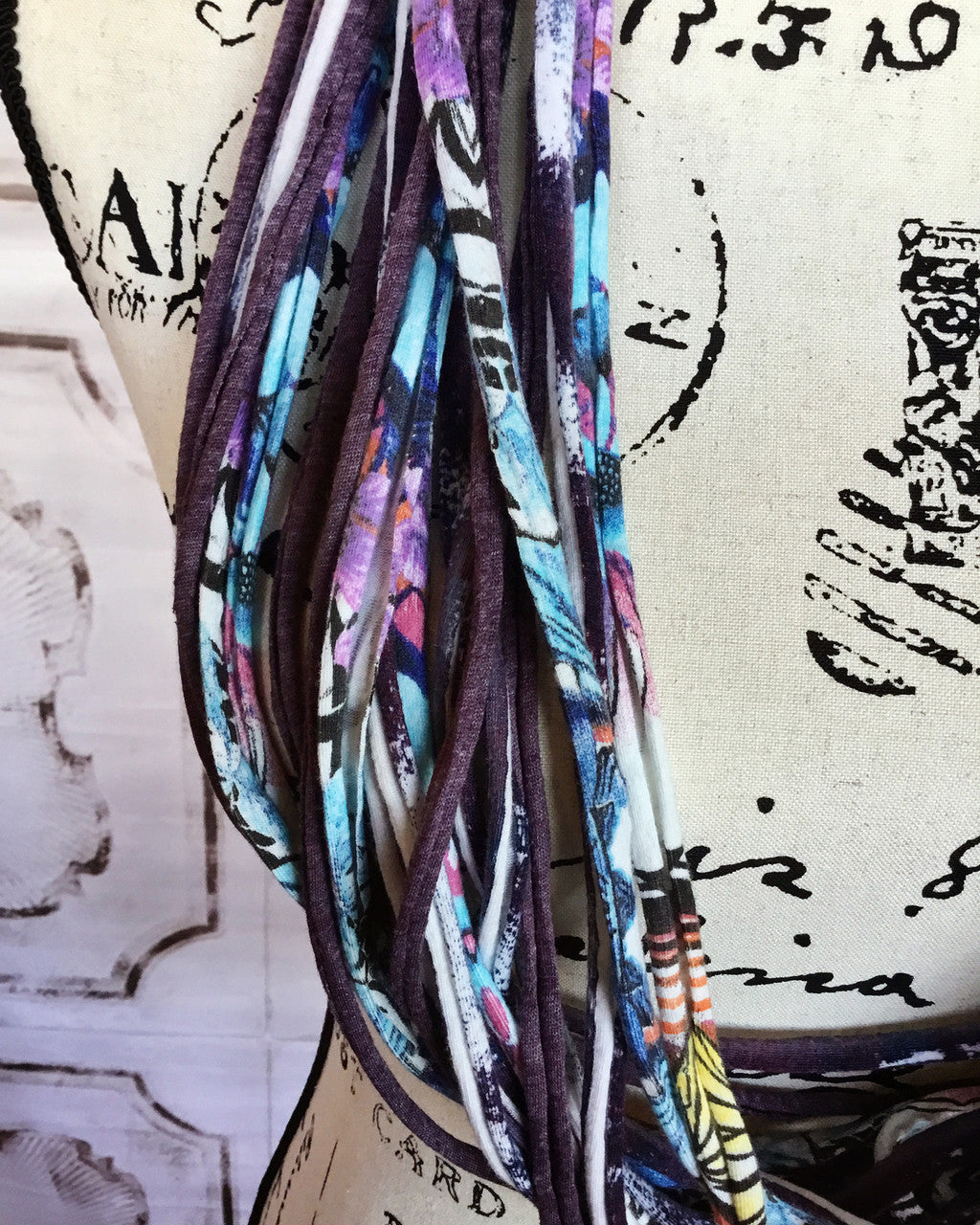 Dona Bela Shreds Lite Scarf up-cycled fabric remnants