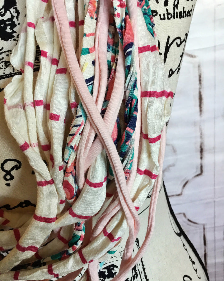 Dona Bela Shreds Lite Scarf up-cycled fabric remnants