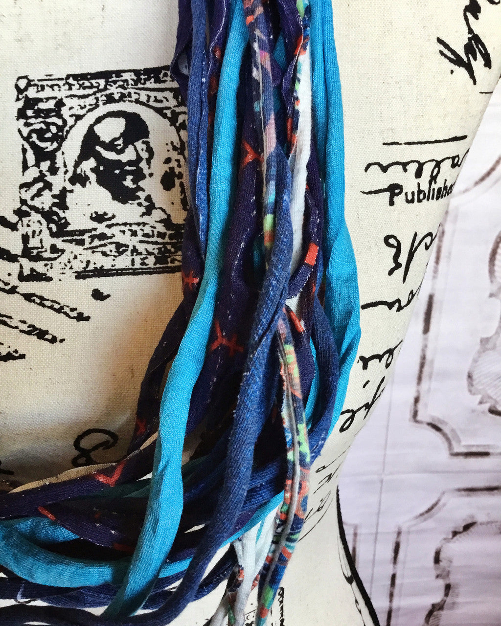 Dona Bela Shreds Lite Scarf up-cycled fabric remnants