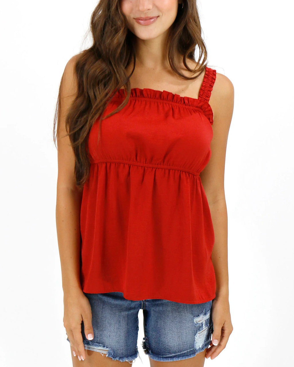 Grace and Lace- Simply Sweet Cami Top- Paprika