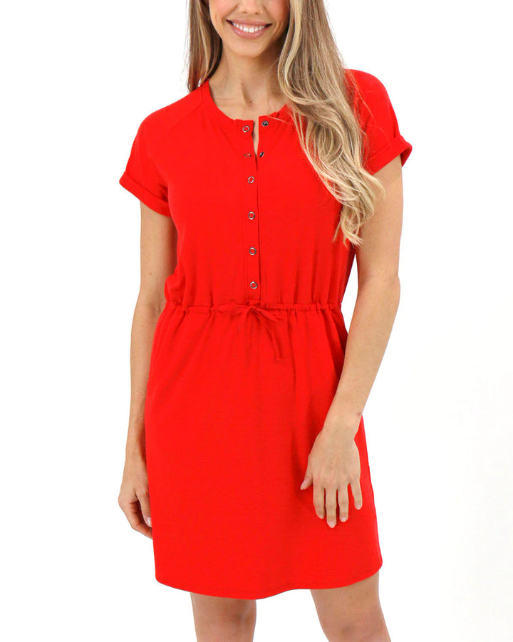 Grace and Lace Raglan Tee Dress - Hot Red