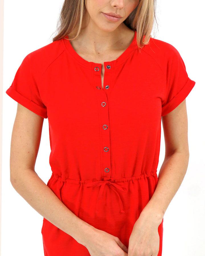 Grace and Lace Raglan Tee Dress - Hot Red