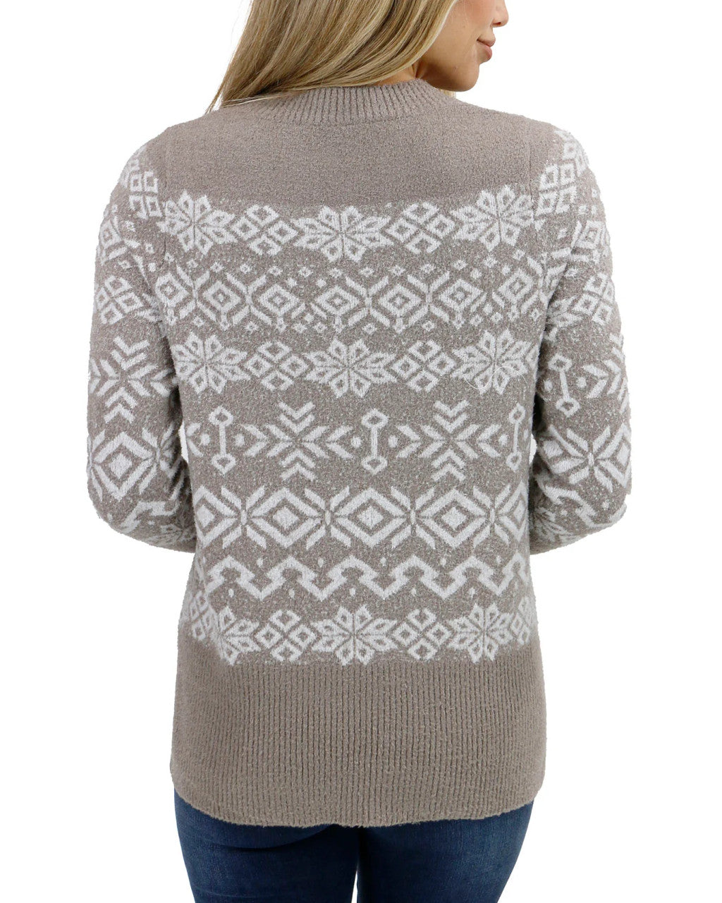 Grace and Lace- Bambü Snowflake Sweater In Ivory