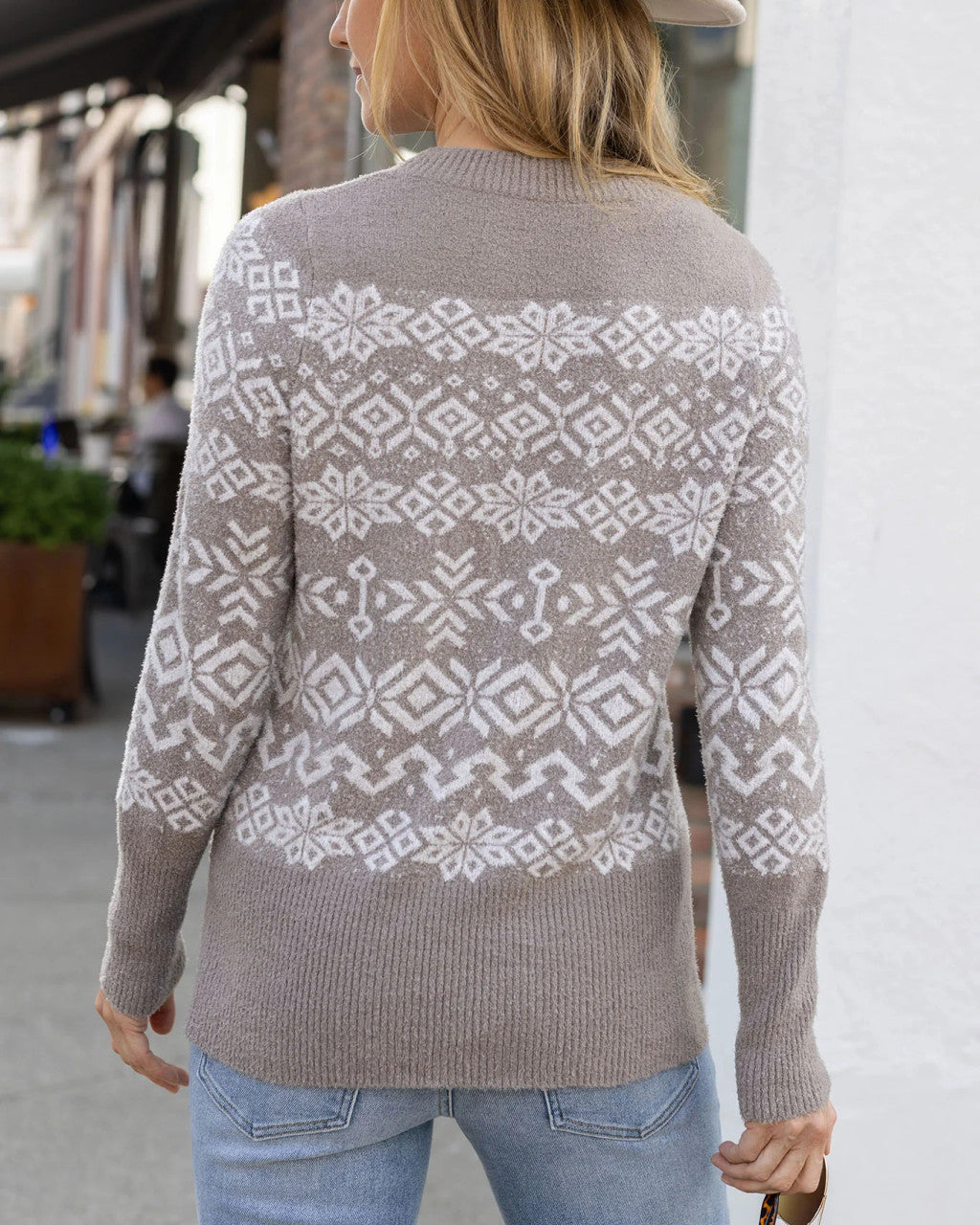 Grace and Lace- Bambü Snowflake Sweater In Ivory