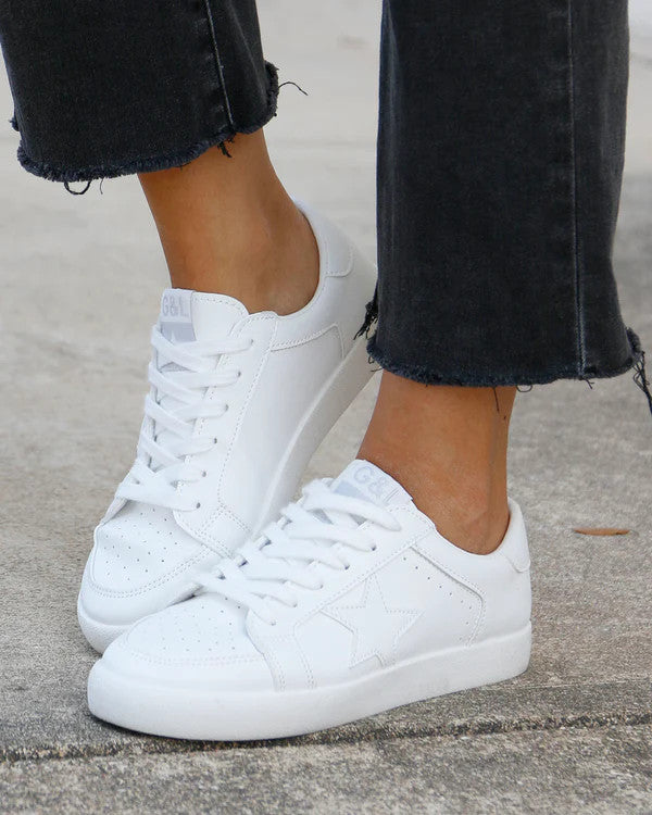 Grace and Lace- White Star Sneakers