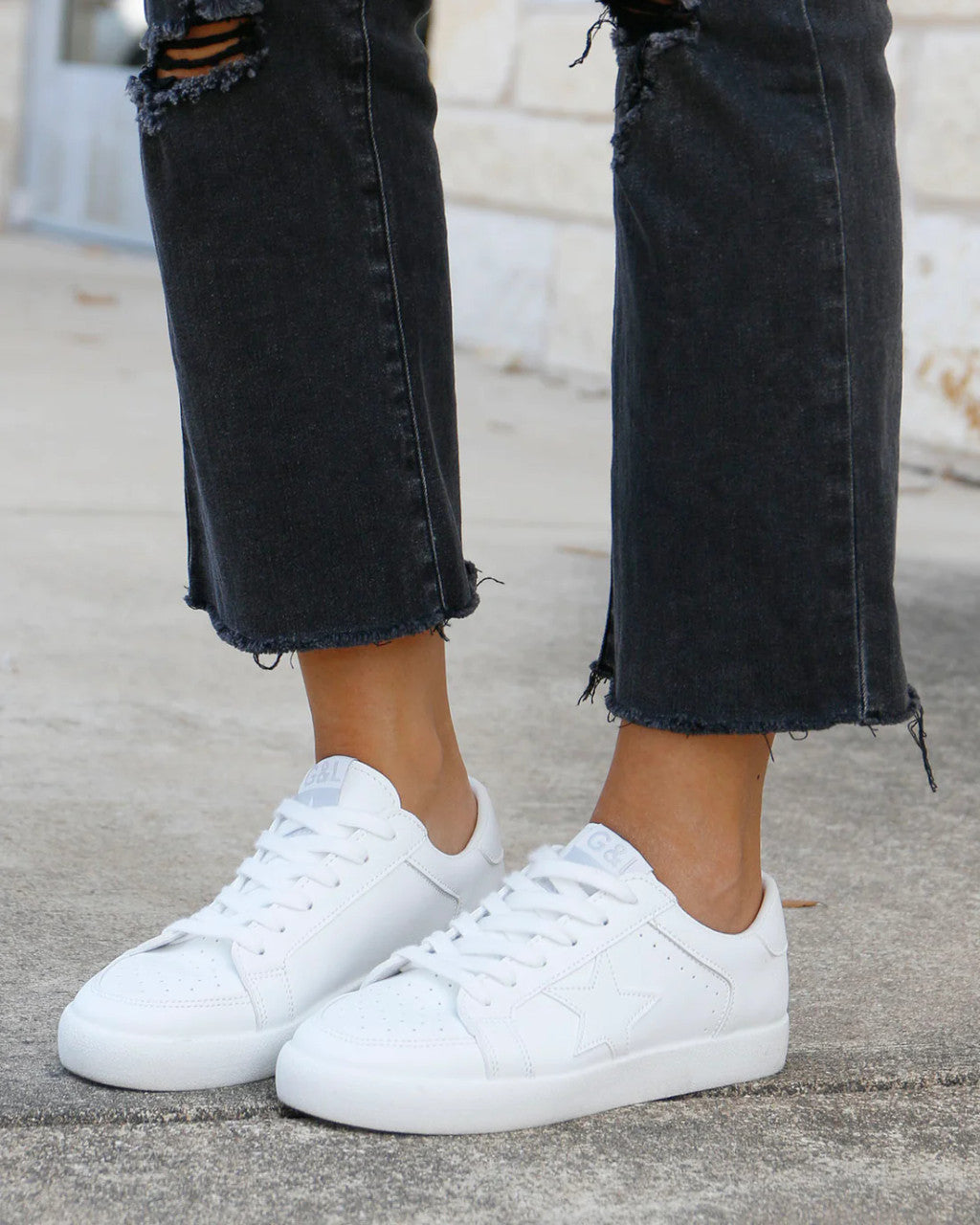 Grace and Lace- White Star Sneakers