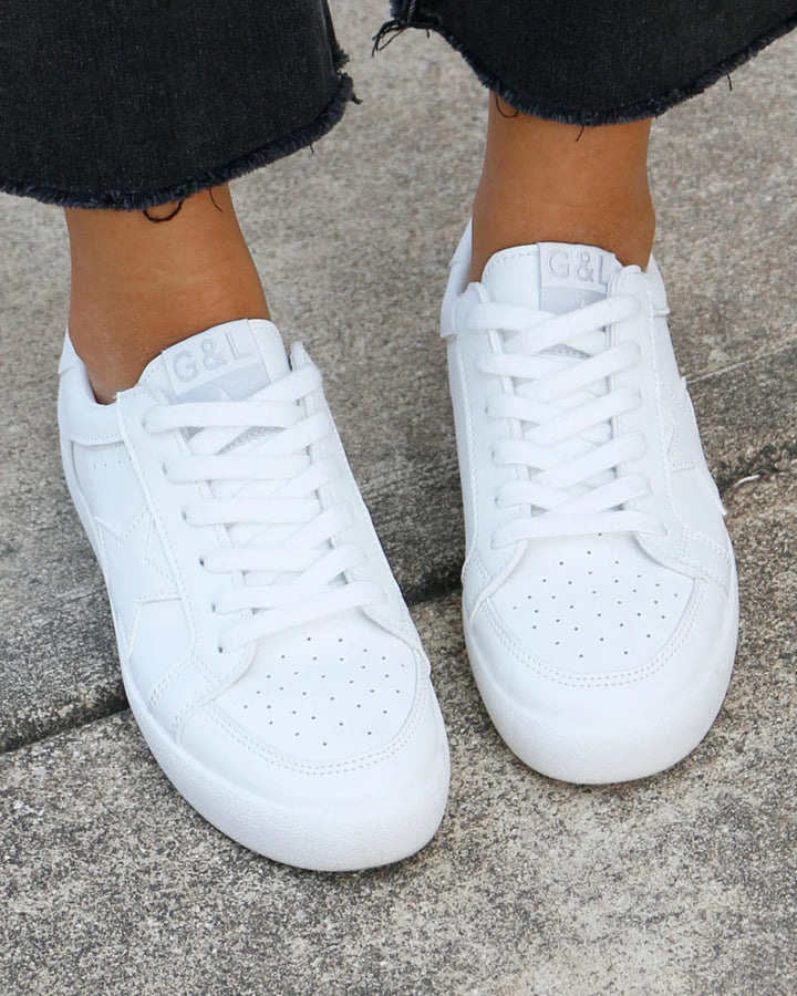 Grace and Lace- White Star Sneakers