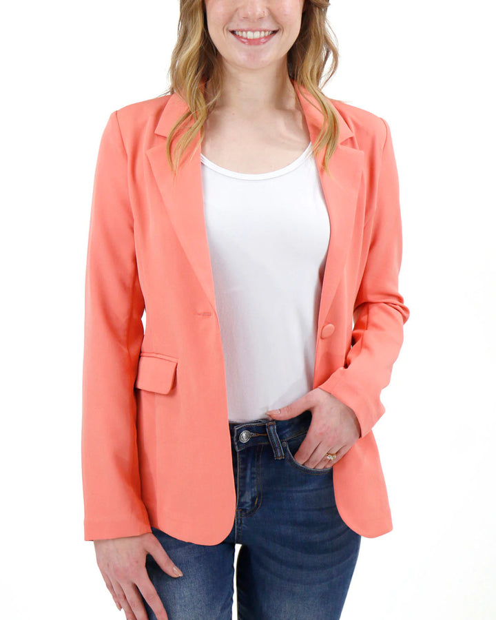 Grace and Lace Statement Blazer - Melon