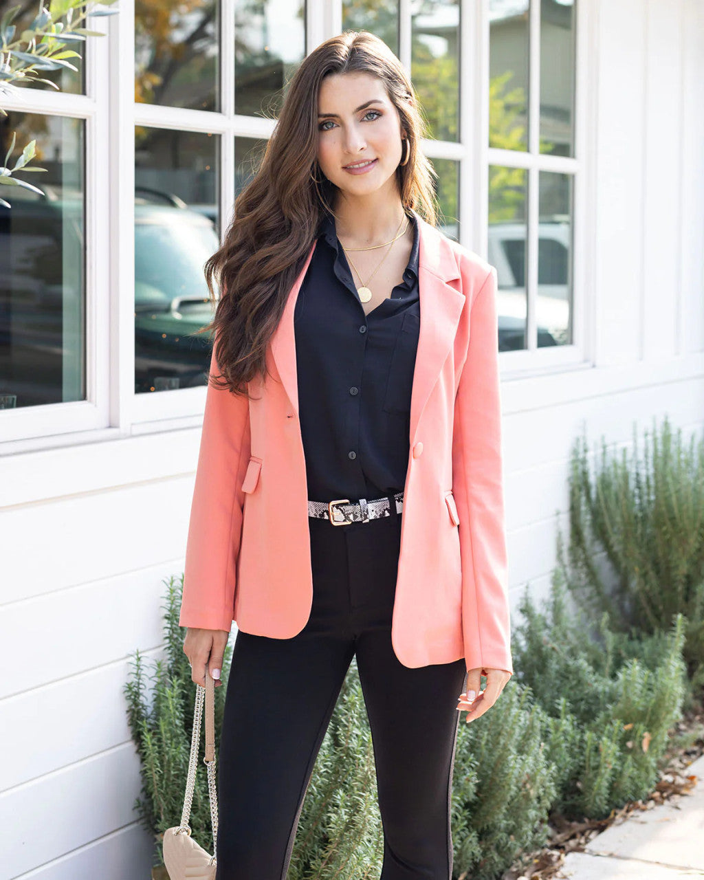 Grace and Lace Statement Blazer - Melon