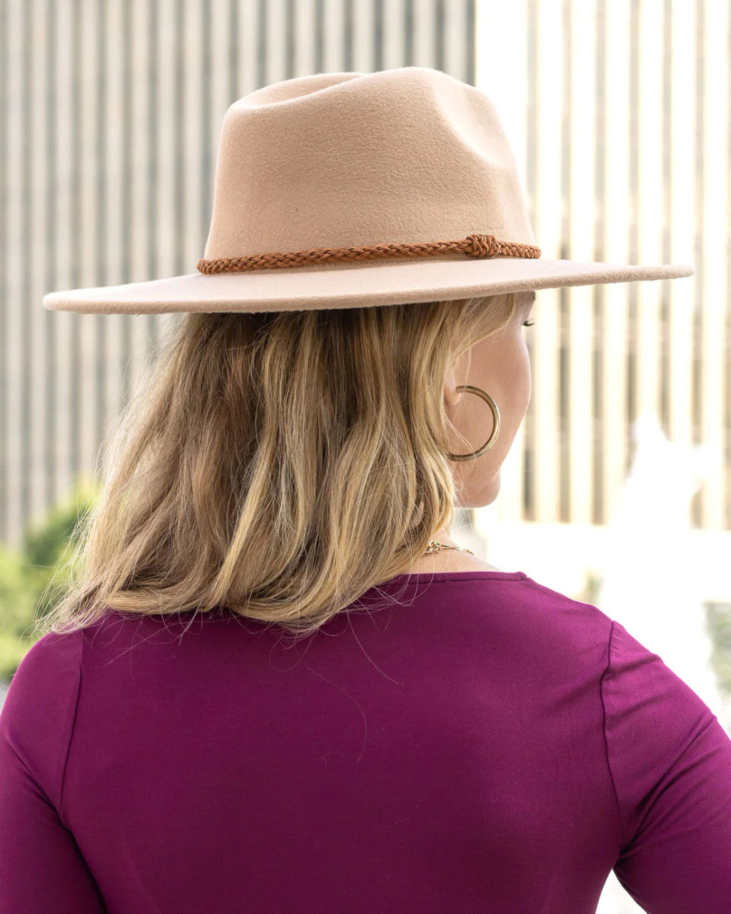 Grace and Lace- Wide Brim Felt Hat in Camel