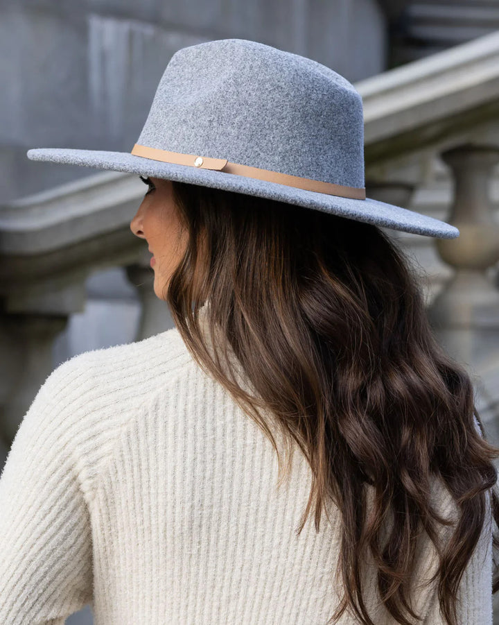 Grace and Lace- Wide Brim Felt Hat in Charcoal