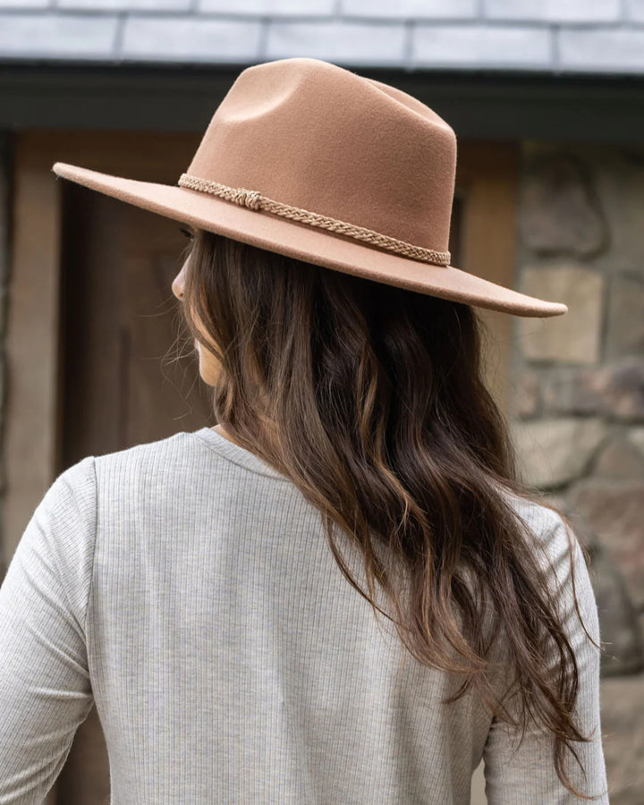 Grace and Lace- Wide Brim Felt Hat in Chestnut