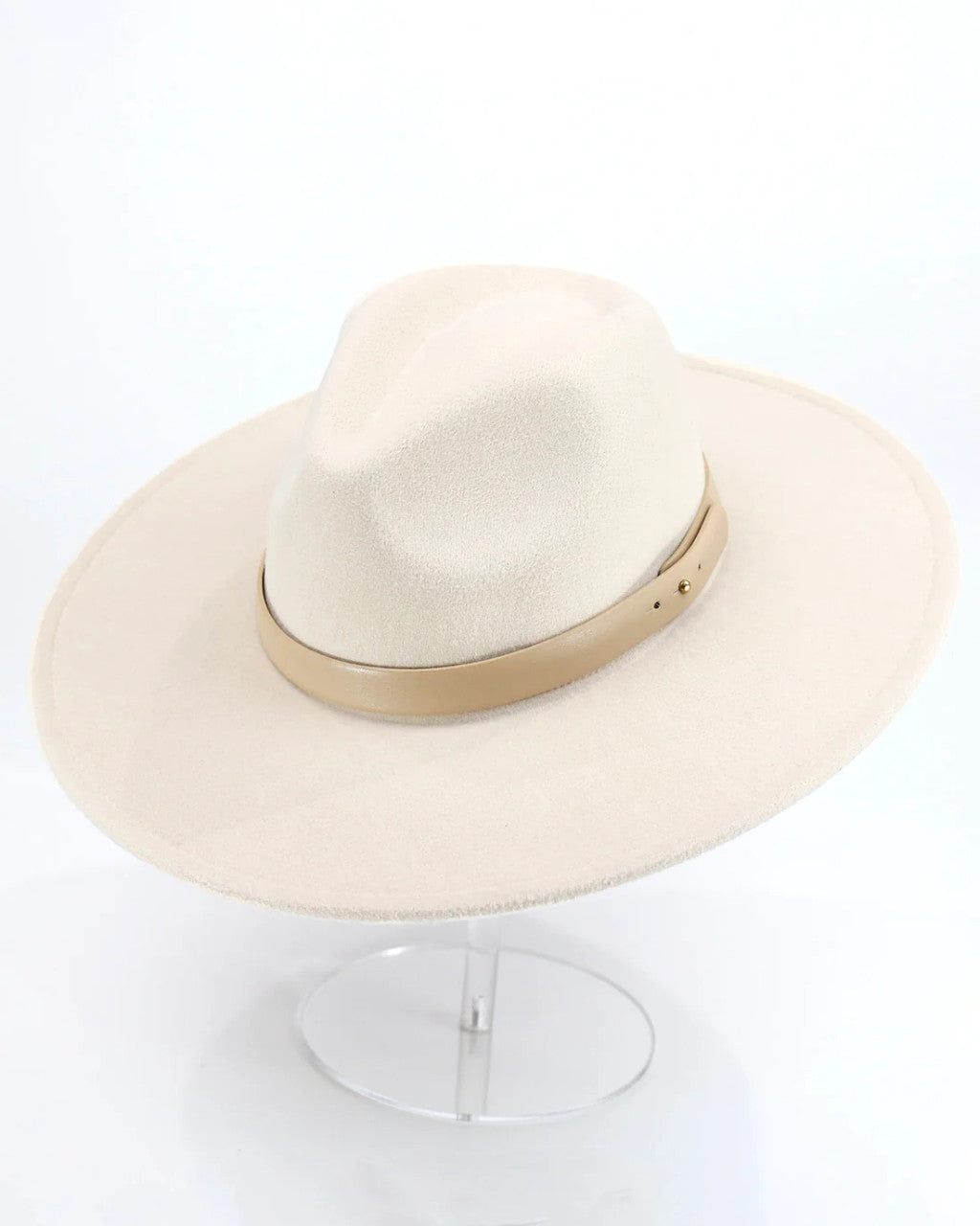 Grace and Lace- Wide Brim Felt Hat in Cream