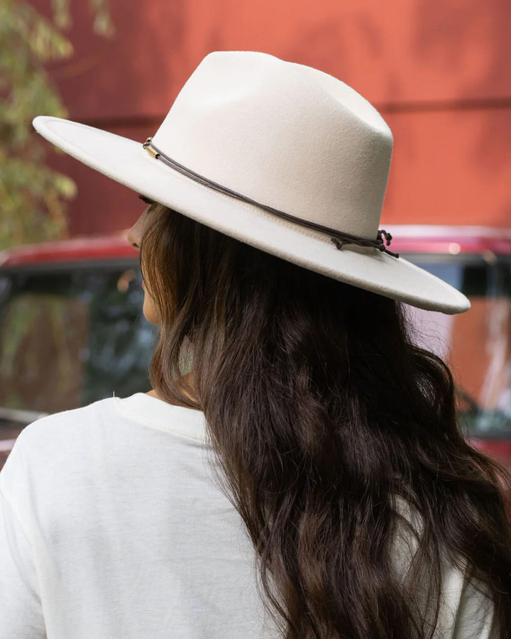 Grace and Lace- Wide Brim Felt Hat in Cream